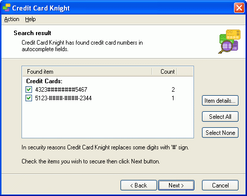 Secure Credit Card Screenshot