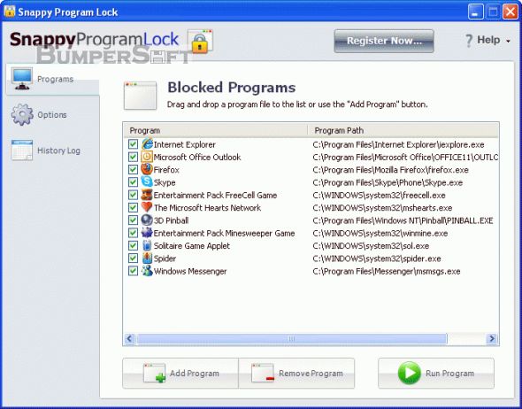 Snappy Program Lock Screenshot