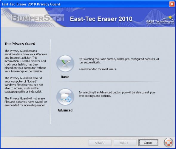 East-Tec Eraser Screenshot