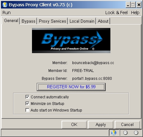 Bypass Proxy Client Screenshot