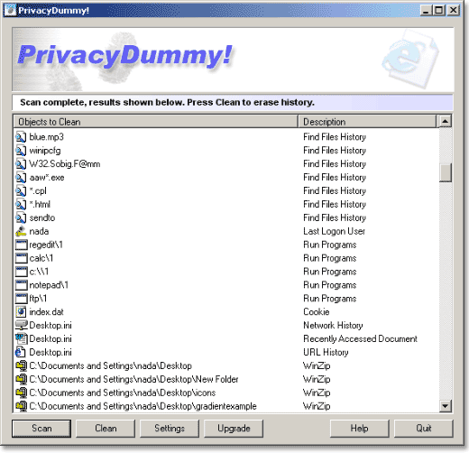 PrivacyDummy! Screenshot