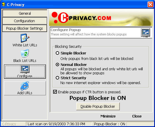 C-Privacy Screenshot