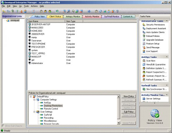 Omniquad Surfwall - Enterprise Manager Screenshot