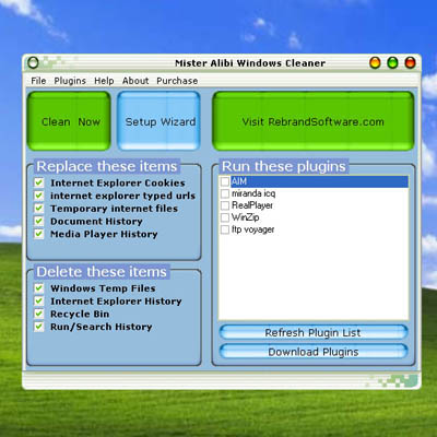 Mister Alibi Windows Cleaner Screenshot