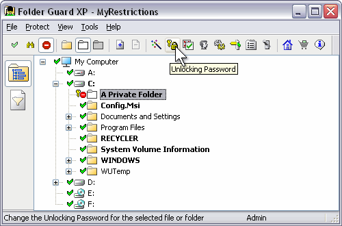 Folder Guard XP Edition Screenshot