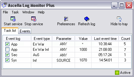 Ascella Log Monitor Plus Screenshot