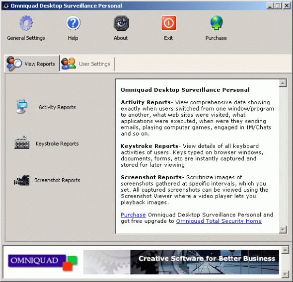 Omniquad Desktop Surveillance Personal Edition Screenshot