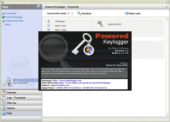 Powered Keylogger Screenshot