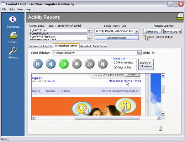 ActMon Computer Monitoring Software Screenshot