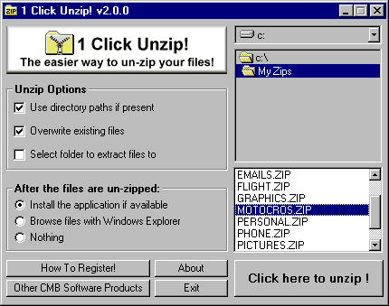 1 Click Unzip! Screenshot