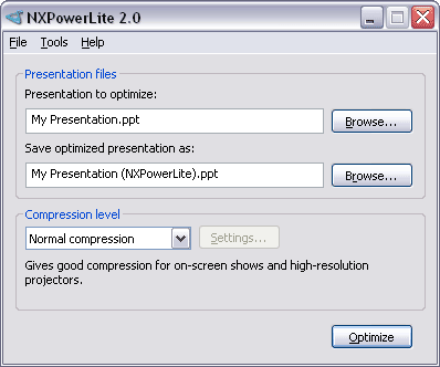 NXPowerLite Screenshot