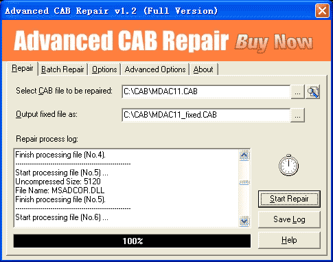 Advanced CAB Repair Screenshot