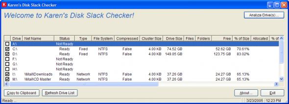 Disk Slack Checker Screenshot