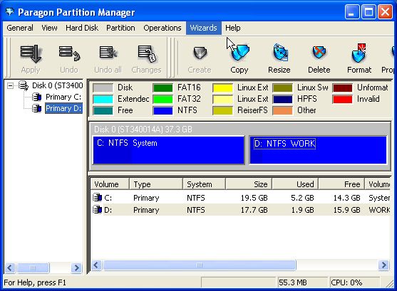 Paragon Partition Manager (Personal) Screenshot