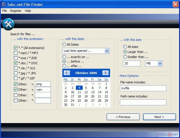 1-abc.net File Finder Screenshot