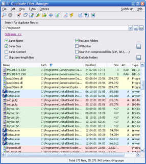EF Duplicate Files Manager Screenshot