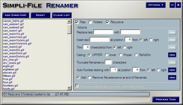 Simpli-File Renamer Screenshot