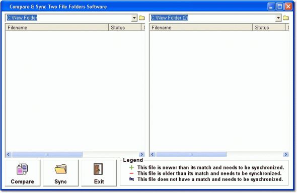 Compare & Sync Two File Folders Screenshot