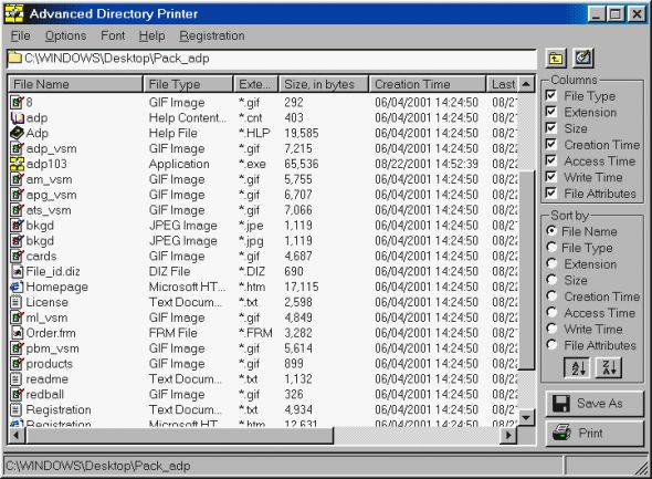 Advanced Directory Printer Screenshot