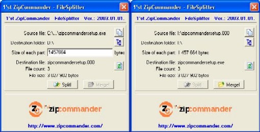 1'st ZipCommander (FileSplitter) Screenshot