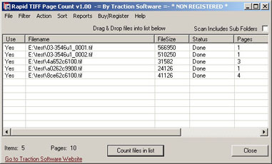 Rapid TIFF Count Screenshot