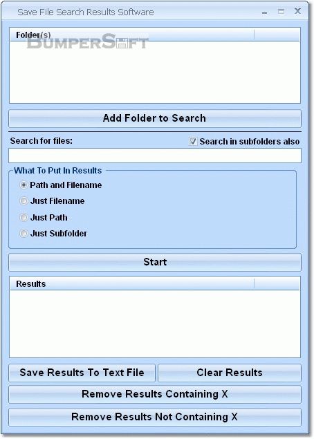 Save File Search Results Software Screenshot