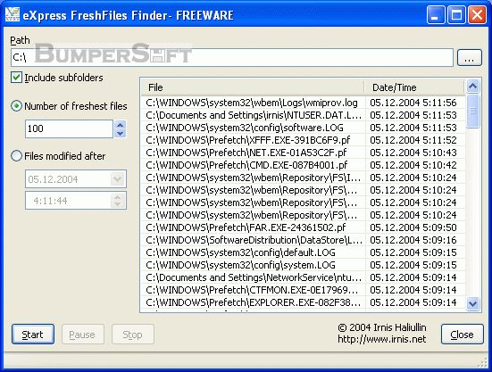 eXpress FreshFiles Finder Screenshot