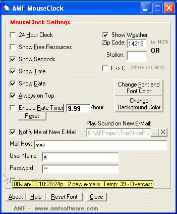 MouseClock Screenshot