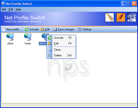 Net Profile Switch Screenshot
