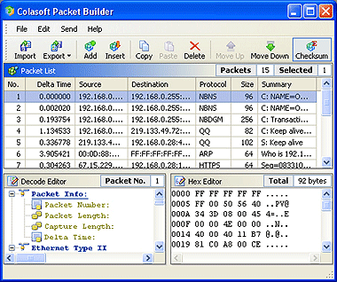 Colasoft Packet Builder Screenshot