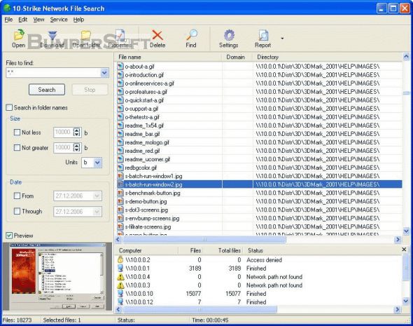 10-Strike Network File Search Screenshot