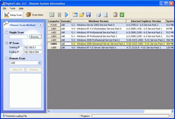 Remote System Information Screenshot