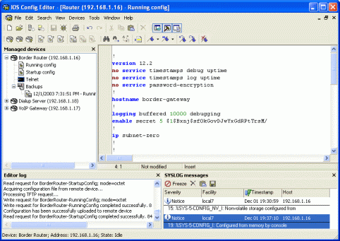 WinAgents IOS Config Editor Screenshot