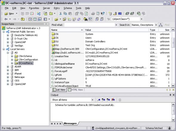 Softerra LDAP Administrator Screenshot