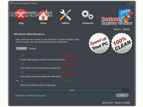 Instant Registry Cleaner Screenshot