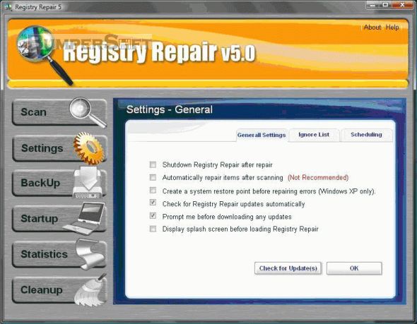 Registry Repair Screenshot