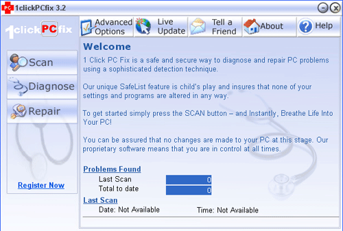 1 Click PC Fix Screenshot