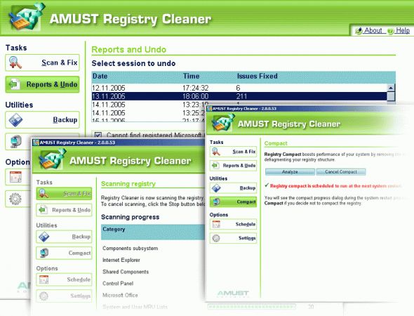 AMUST Registry Cleaner Screenshot