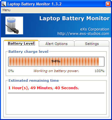 Laptop Battery Monitor Screenshot