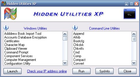 Hidden Utilities XP Screenshot