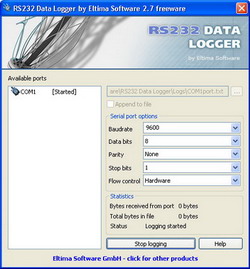 RS232 Data Logger Screenshot