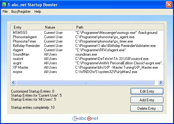 1-abc.net Startup Booster Screenshot