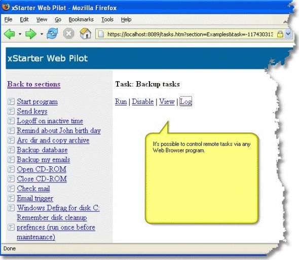 xStarter Web Pilot Screenshot