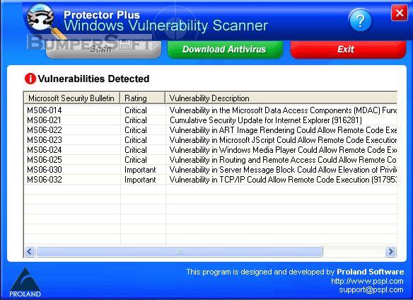 Windows Vulnerability Scanner Screenshot