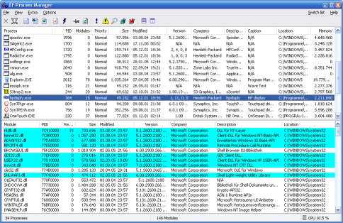 EF Process Manager Screenshot