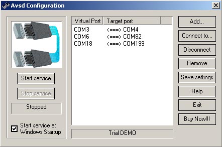 AlarIT Virtual Serial Driver (AVSD) Screenshot