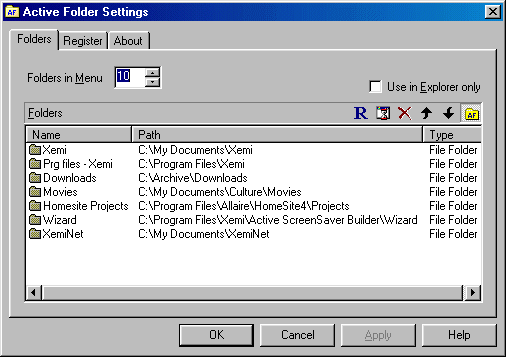Active Folder Screenshot