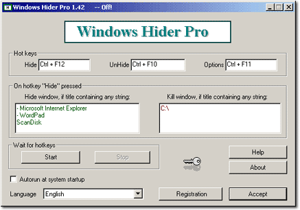 Windows Hider Pro Screenshot