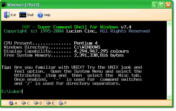 WinOne - Super Command Shell for Windws Screenshot