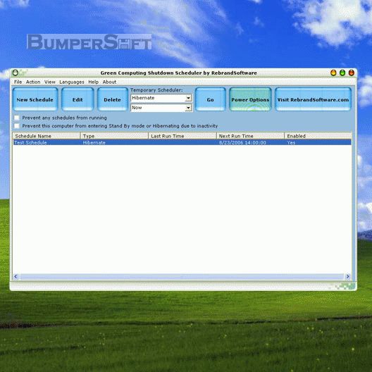 Green Computing Shutdown Scheduler Screenshot
